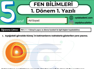 5.Sınıf Fen Bilimleri 1. Dönem 1. Yazılıya Hazırlık: Çıkması Muhtemel Sorular (PDF)