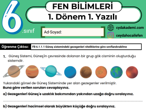 6.Sınıf Fen Bilimleri 1. Dönem 1. Yazılıya Hazırlık: Çıkması Muhtemel Sorular (PDF)