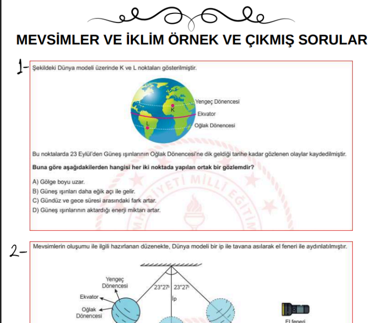 LGS Fen Bilimleri Tüm Üniteler: Çıkmış ve Yeni Nesil 250 Soru Arşivi (PDF)