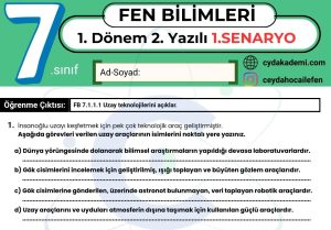 7.Sınıf Fen Bilimleri 1. Dönem 2. Yazılıya Hazırlık: Çıkması Muhtemel Tüm Senaryo Soruları (PDF)